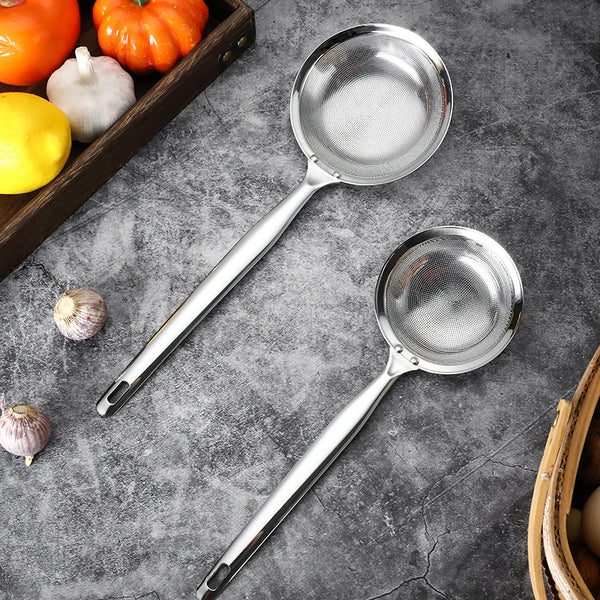 Dao Qi 304 stainless steel colander household multi-functional hanging net oil leakage and oil slag foaming spoon wholesale