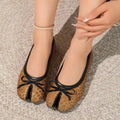 New arrivalexportbows leopard print lazy flatsflatsautumflats round toe flats split toe casualflats women