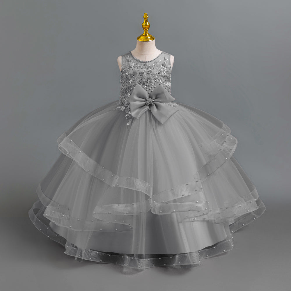 New wholesale girls' dresses, beaded butterfly wedding gowns, princess dresses, piano recital dresses, girl dress