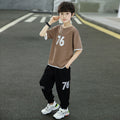 Kids' boys' summer outfit set  new style, korean style short-sleeve summer clothes for older boys, stylish and trendy