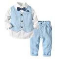 Boys' spring/autumn plaid three-piece set: trendy outfit for baby boys, flower boy style, first birthday celebration, and british-inspired formal wear