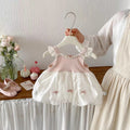 Baby girl summer new sweet lace trim camisole first birthday dress princess bowknot tutu dress