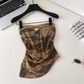 Sexy hot girl style camouflage tube top vest women's summer silm waist slimming lookwork clothing beautiful back suspender tops