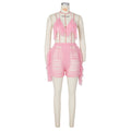 e-commerce source factory european and american sexy women's fashion knitted tassel beach shorts cup suit