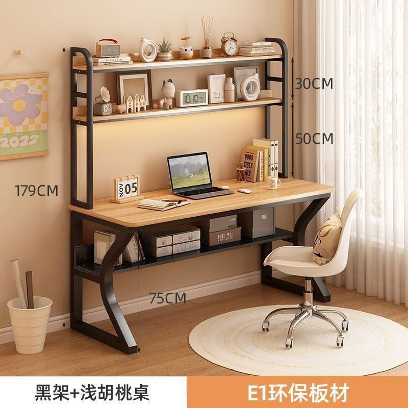 Computer desk desktop for home student study writing desk bedroom desk bookshelf all-in-one small table simple office desk