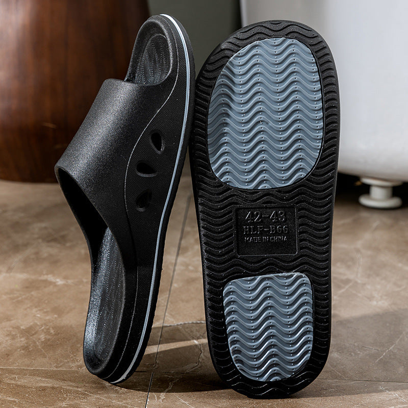 2023 new men's slippers - outdoor wear, summer, home use, non-slip, thick sole, indoor house slippers, women's one-strap sandals