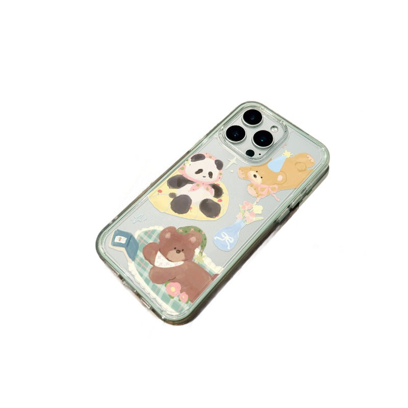 Suitable for iphone17 cartoon animal party mobile phone case apple 16promax cute giant panda anti-fall hard case