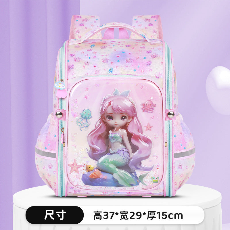 New arrival primary school student schoolbag for men and women all-in-one double-layer hard shell spine protection and burden reduction schoolbag