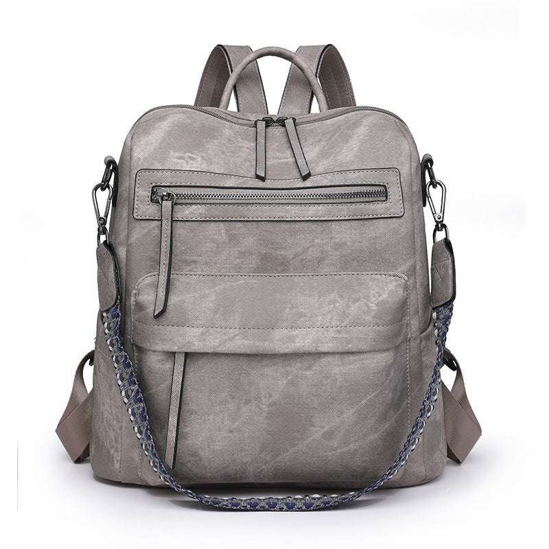 Cross-border backpack bags backpack women's PU soft leather versatile large-capacity dual-purpose shoulder bag women's backpack