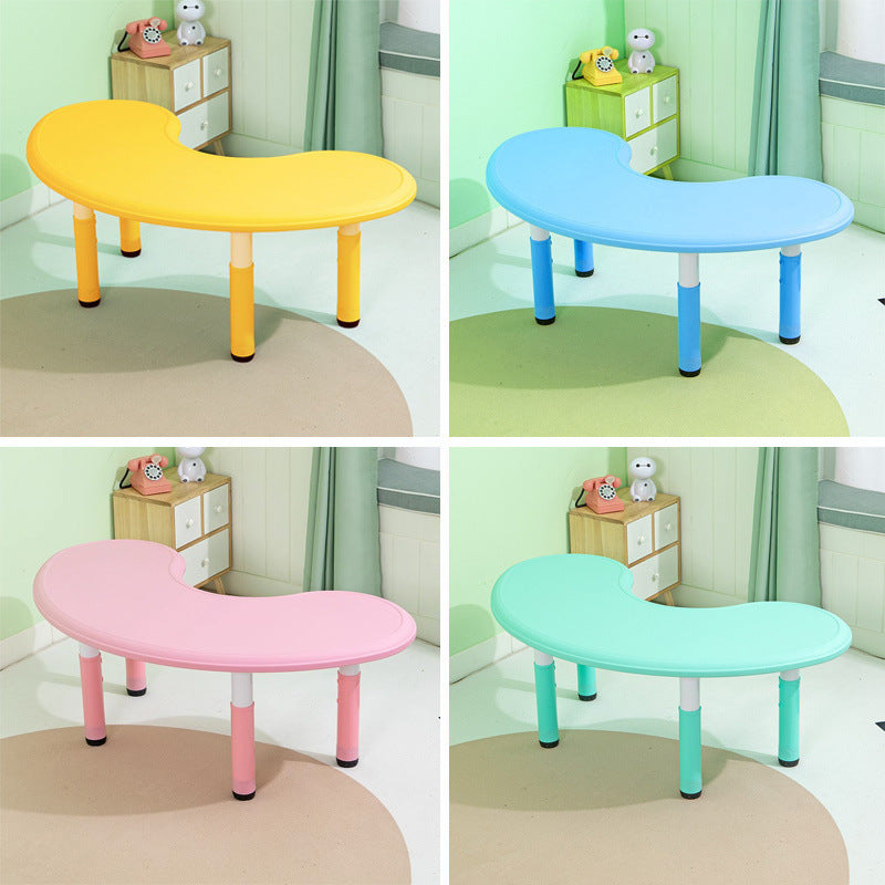 Children's table and chair set Kindergarten table and chair Baby painting game learning desk Plastic lifting moon creative table