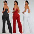 C7367 cross-border   fashion women's sexy bandeau gold buckle wrap-around arm pants two-piece set