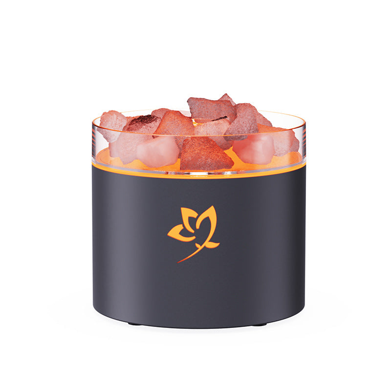 new salt stone flame aroma diffuser - home desktop usb colorful flame gradient ambient essential oil diffuser