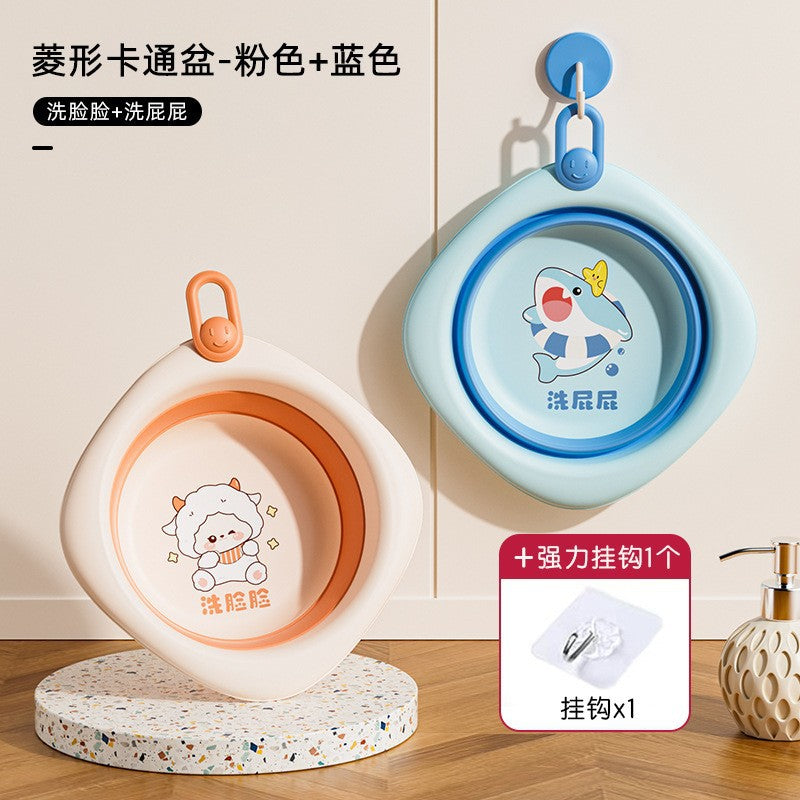 New arrivalkids cartoon foldable washbasin newborn baby essential foot washing butt special vertical material small basin