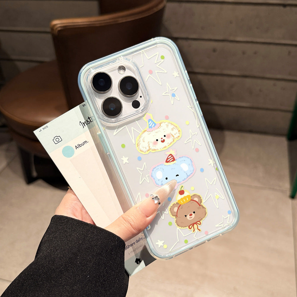 Suitable for iphone17promax cartoon animal party mobile phone case apple 16cute15/14 anti-fall hard case