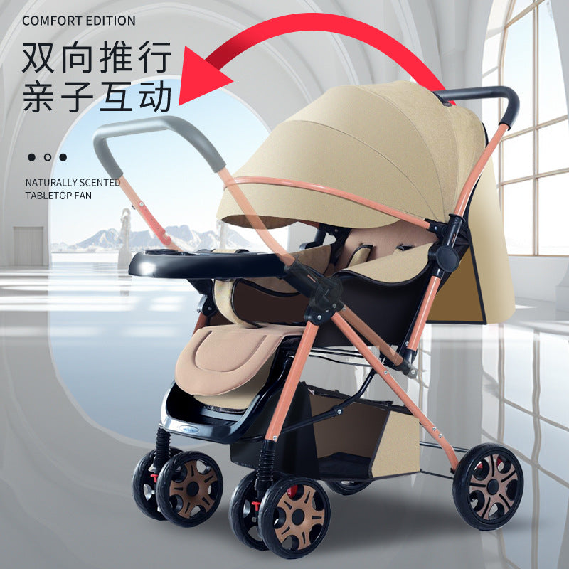Two-way high-view baby stroller, sit and lie down, foldable baby lightweight stroller, baby stroller