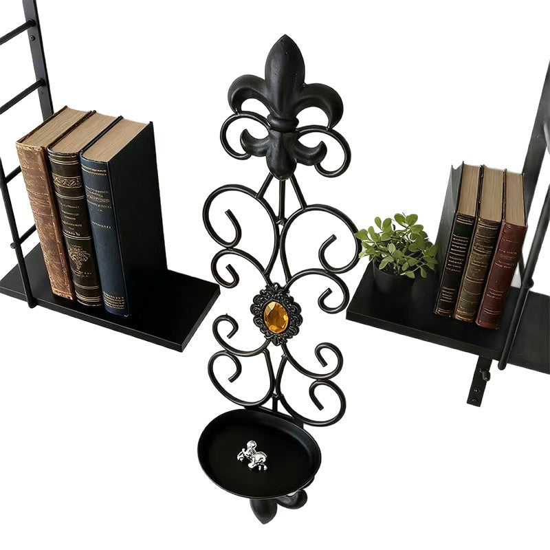 European retro minimalist wavy iron candle holder with electronic candles for a romantic ambiance in living room or dining table