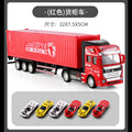 Die-cast alloy semi-truck toy - kids' playset with trailer, container transport, and realistic container model - perfect for young truck enthusiasts!