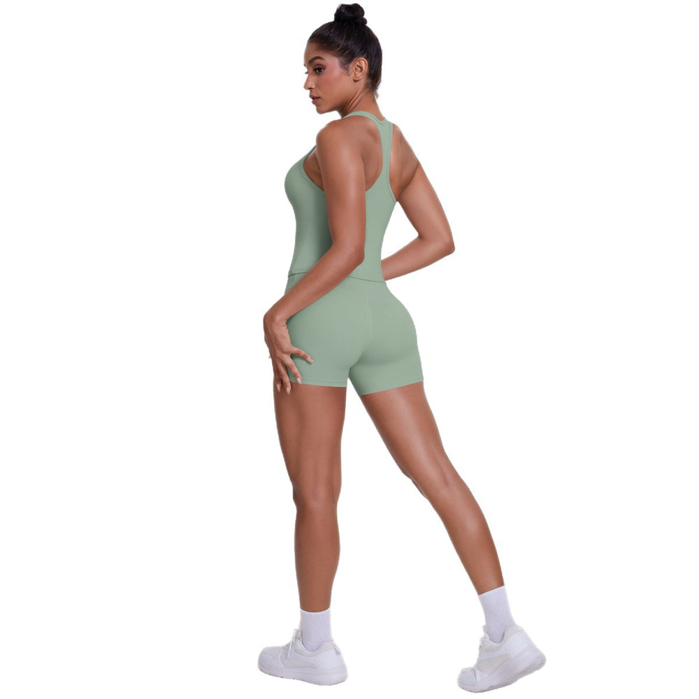 Cloud-feel brushed outdoor casual running yoga clothes, quick-drying, beautiful back, hip-lifting, tight shorts, sports and fitness clothes suit