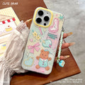 Suitable for apple 16promax cute bear imd bow mobile phone case iphone15 chain protective cover 14