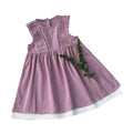 Girls' dress - new summer  collection: korean style ruffle trim purple elegant princess dress with flutter sleeves for toddlers and young children