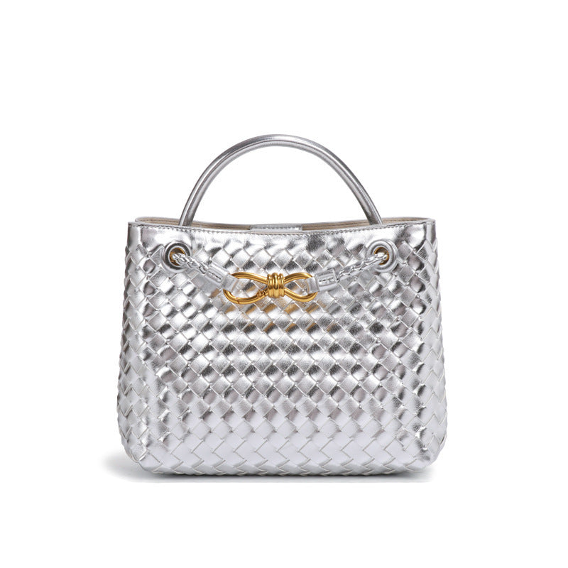high-quality textured large-capacity handbag, hand-woven bag, personalized simple shoulder messenger women's bag