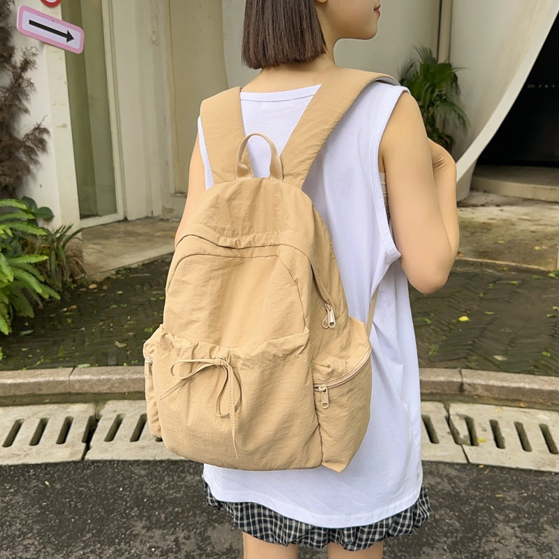New trendy junior high school student schoolbag fashionable versatile small fresh backpack large capacity commuter travel backpack