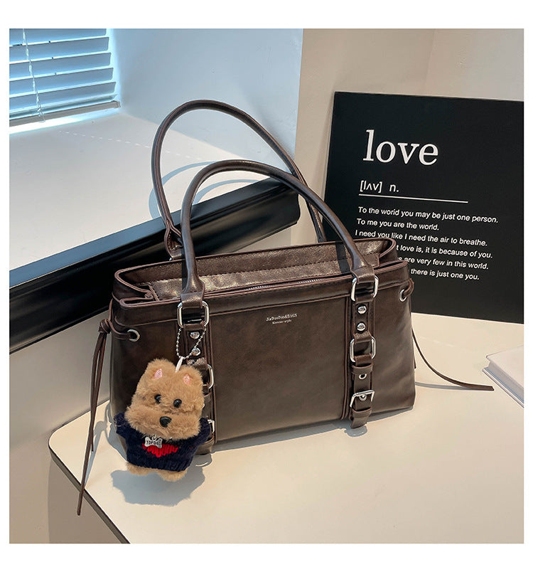 Vintage niche underarm bag 2025 new autumn/winter fashion korean style handbag commuter bag versatile large capacity tote bag