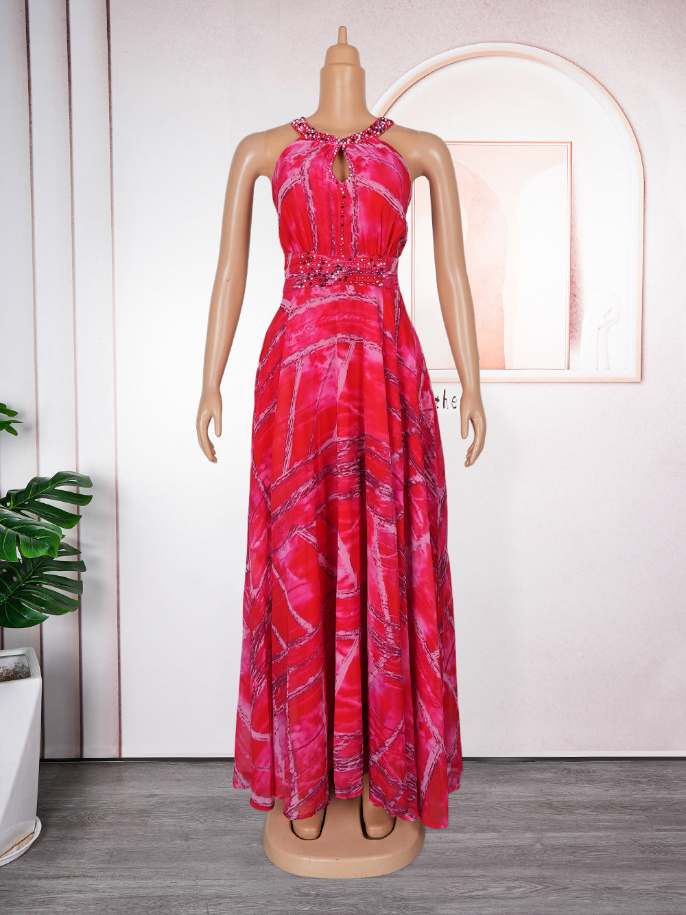 New plus-size off-the-shoulder african print maxi dress for spring/summer - perfect for cross-border e-commerce on  and