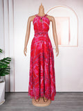 New plus-size off-the-shoulder african print maxi dress for spring/summer - perfect for cross-border e-commerce on  and