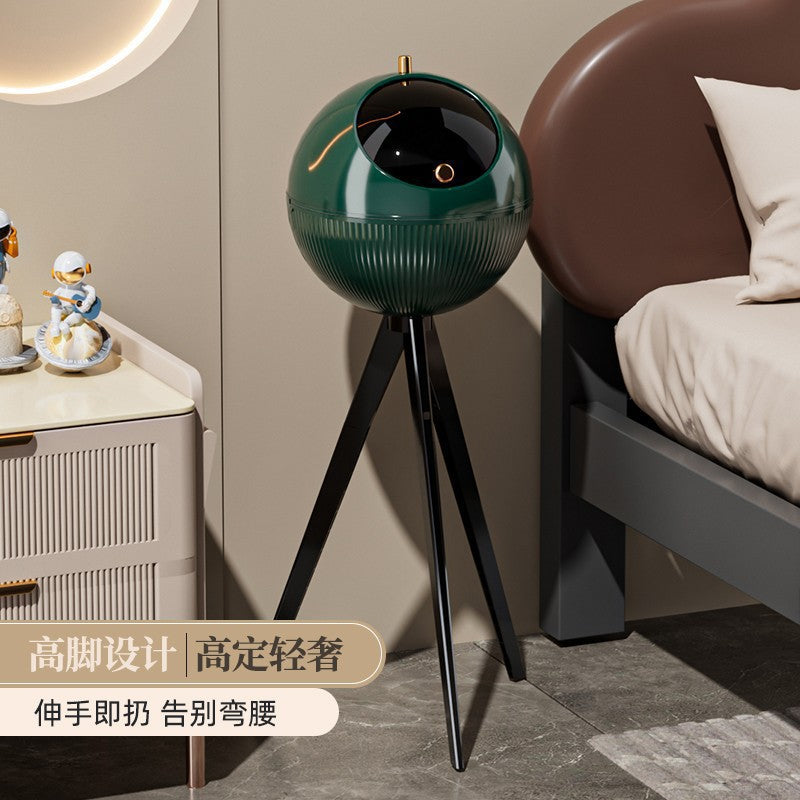 Trash can living room high-end for home bedroom kitchen high-leg storage bucket large-capacity storage rack no-bending garbage rack