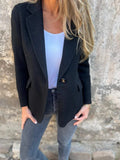 fashion cross-border coat fall and winter new arrival women's casualwoolen lapel button flap pocket pantsoutwear