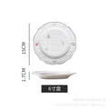European-style floral dessert plate, three-tier fruit stand, modern display for show homes, creative embossed ceramic plate wholesale