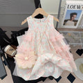 summer korean style girls' dresses: bubble gauze princess dresses with mesh skirts for young girls - wholesale supply