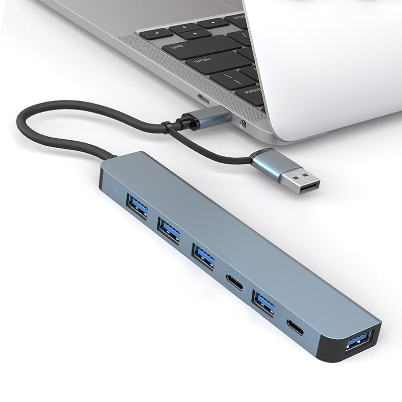 2-to-8 usb expander hub, 7-port expansion dock, splitter, computer docking station, high-speed transmission