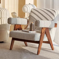 Solid wood ash fabric single sofa casual armchair balcony accessible luxury creative lounge chair tofu block sofa