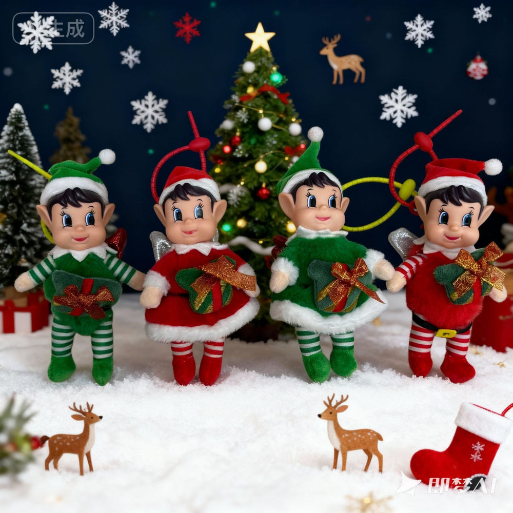 Amazon hot selling christmas elf doll flying wings toy pendant christmas tree ornament gift elf doll