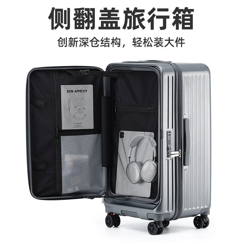 Multi-opening suitcase Front open cover trolley case 20-inch boarding case 2025 new large-capacity universal wheel case
