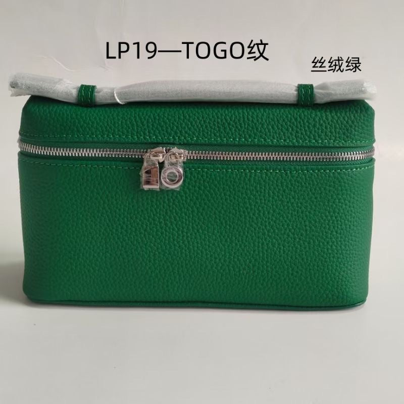 Lp19 genuine leather lunch box bag new arrival gigi same style kelly bag pebbled cowhide satchel bag simple shoulder bag for women