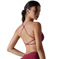 seamless pure color cross back tight high elastic sports intimates yoga clothes running fitness yoga bra for women