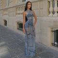 European and american style cross-border women's clothing: sheer, sexy, and fashionable bodycon mini dress - perfect for going out. available on . round neck maxi dress