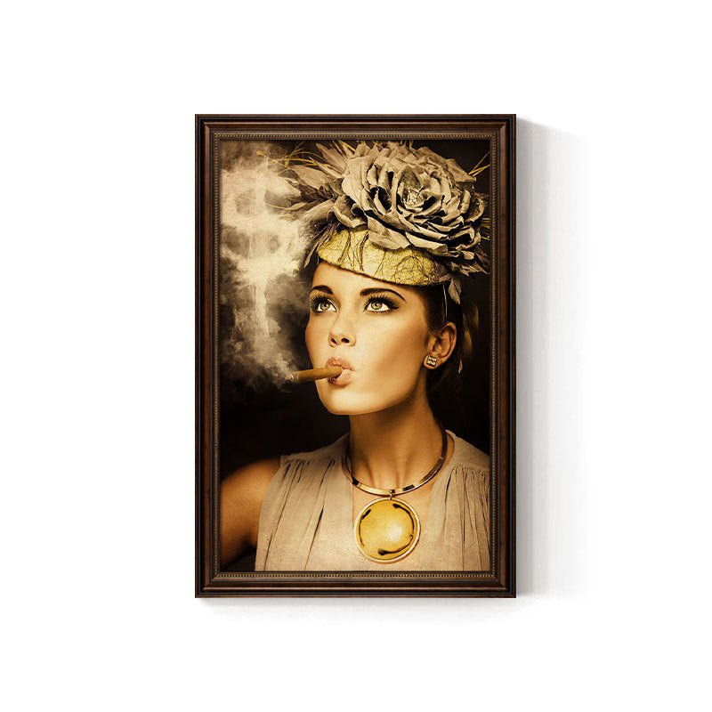 Cigar bar hanging painting American retro beautiful woman bar KTV box wall decoration painting industrial style tobacco and alcohol shop mural
