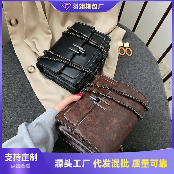 This year's popular small bag women's 2022 new ins texture chain messenger bag fashionable autumn and winter shoulder small square bag