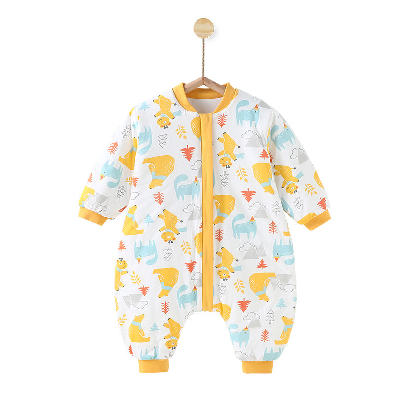 Newborn baby sleeping bag - autumn/winter style, anti-kick quilt, unisex baby padded sleeping bag with leg opening