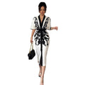 European and american fashion  new arrival: cross-border retro style positional print slit cuff cardigan top - women's long sleeve outerwear