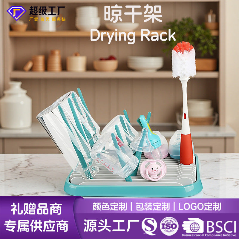 Baby bottle drying rack - cross-border hot seller - multifunctional water cup drainer & bottle brush holder