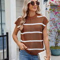 fashion  new arrival women's summer round neck short-sleeved sweatercasualsweaterknitting vest pullover shirt
