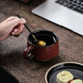 Retro style japanese coffee cup and saucer kiln-turned ceramic cup and saucer high-looking afternoon tea cup latte coffee cup and saucer