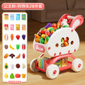 [princess pink] shopping cart + 28 pieces of fruits and vegetables