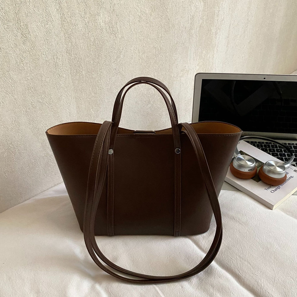 retro bag women's new arrivalfall and winter atmosphere large capacity bucket bag classy sense accessible luxury mother-in-law shoulder bag
