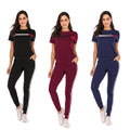 S3556 2020 summer hot selling european and american clothing cross-border minimalist fashion casual striped tracksuit set